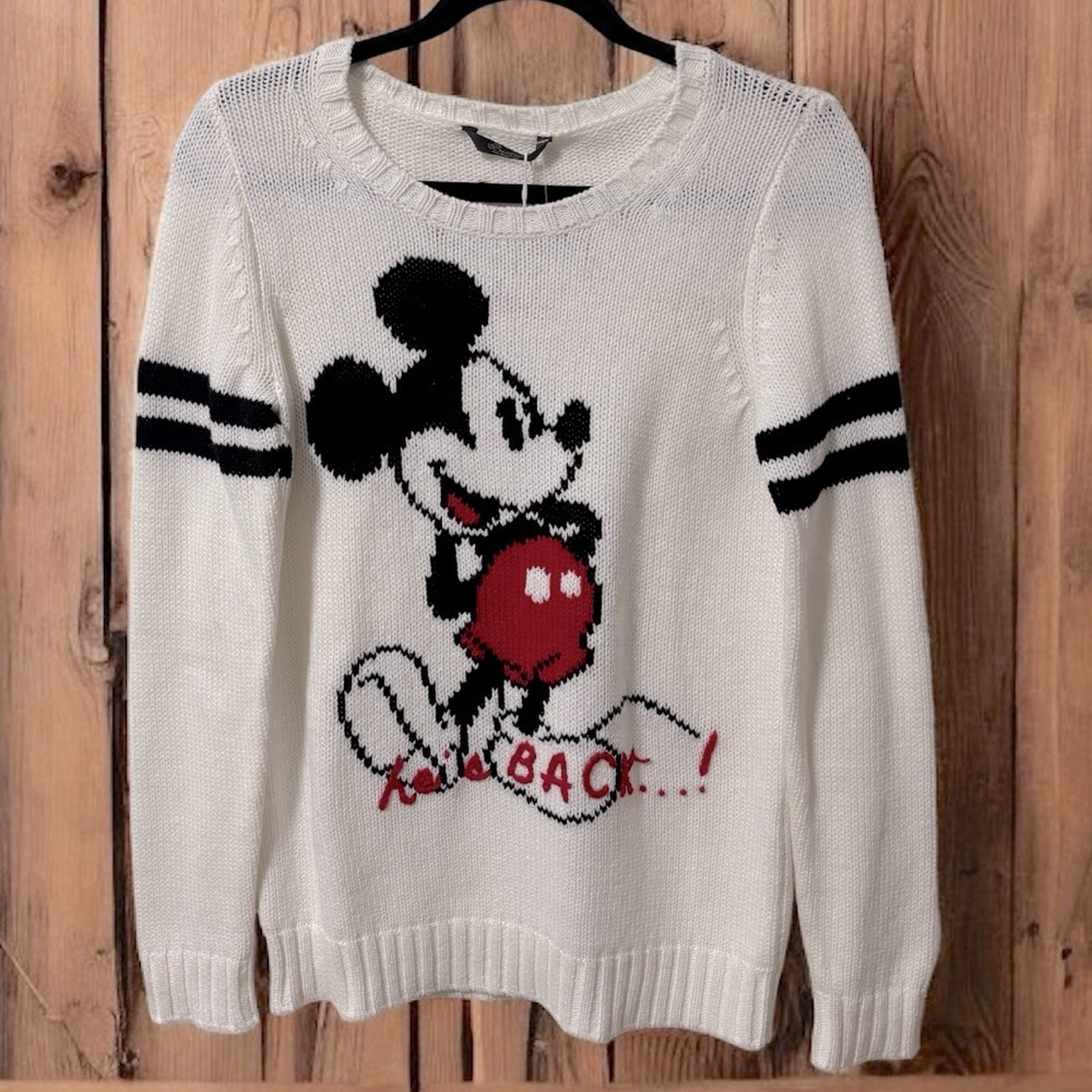 NWT PRINCESS GOES HOLLYWOOD (4) Mickey Mouse Sweater Disney Cotton Blend *FLAW - Picture 2 of 16